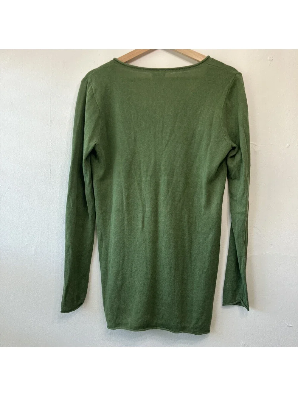 J.Crew Linen Roll Neck V Neck Sweater Forest Fairy Boho Goblin Luxe Earthy Small